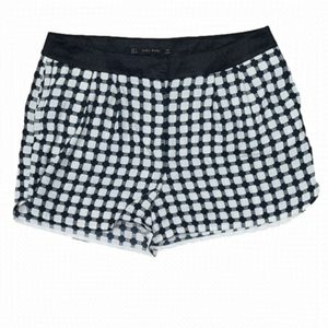 ZARA Basics Black and White Checkered Shorts - Size Small